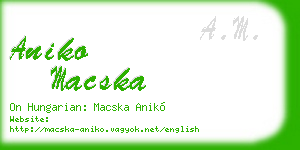 aniko macska business card