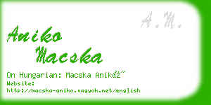 aniko macska business card